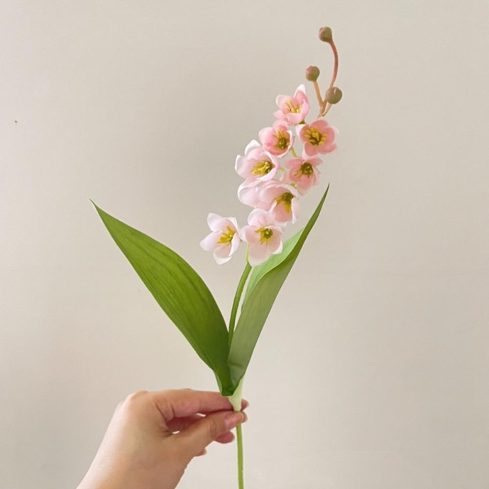Galho de Flor Artificial Lírio-do-vale 40cm de Altura Flor Falsa Decoração de Casa