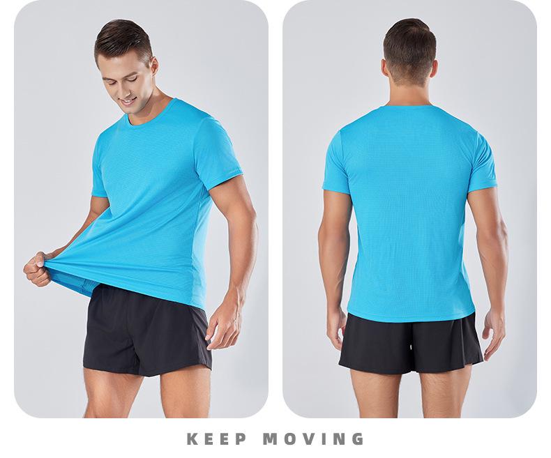 Unisex Quick-Dry Short Sleeve Running T-shirt - Solid Color Sportswear