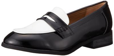 [Liberty Doll] [LibertyDoll] Maskuline Penny Loafer 5475 Damen Schwarz und Weiß 25.0 cm 2E
