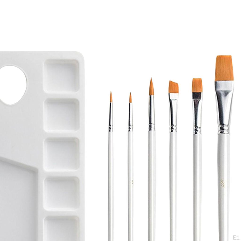 7Pcs Artist Paint Brushes Portable Long Handle Accessories Durable Brush Pen Set Body