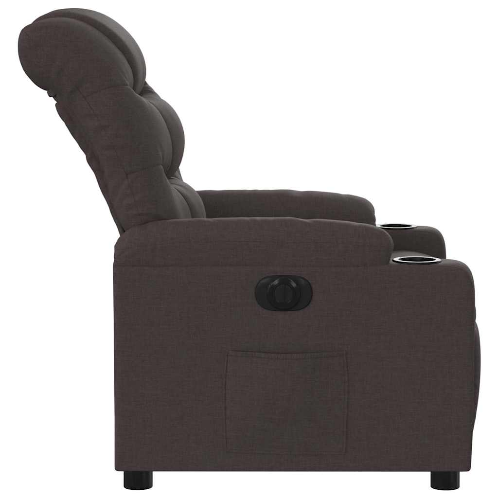 Electric Recliner Dark Brown Fabric