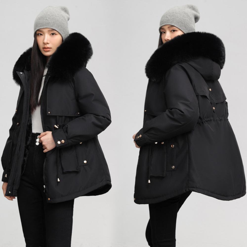 Winter new Korean version down cotton clothes thickened and velvet large size warm jacket