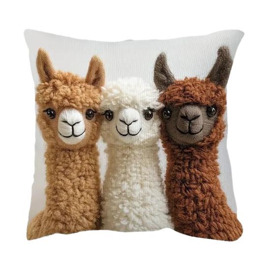 Pillow Cover Squealing Goat Donkey Rabbit Puppy Alpaca Print Cushion Case Sofa Bed Pillowcase Bedroom Dorm Home Decor