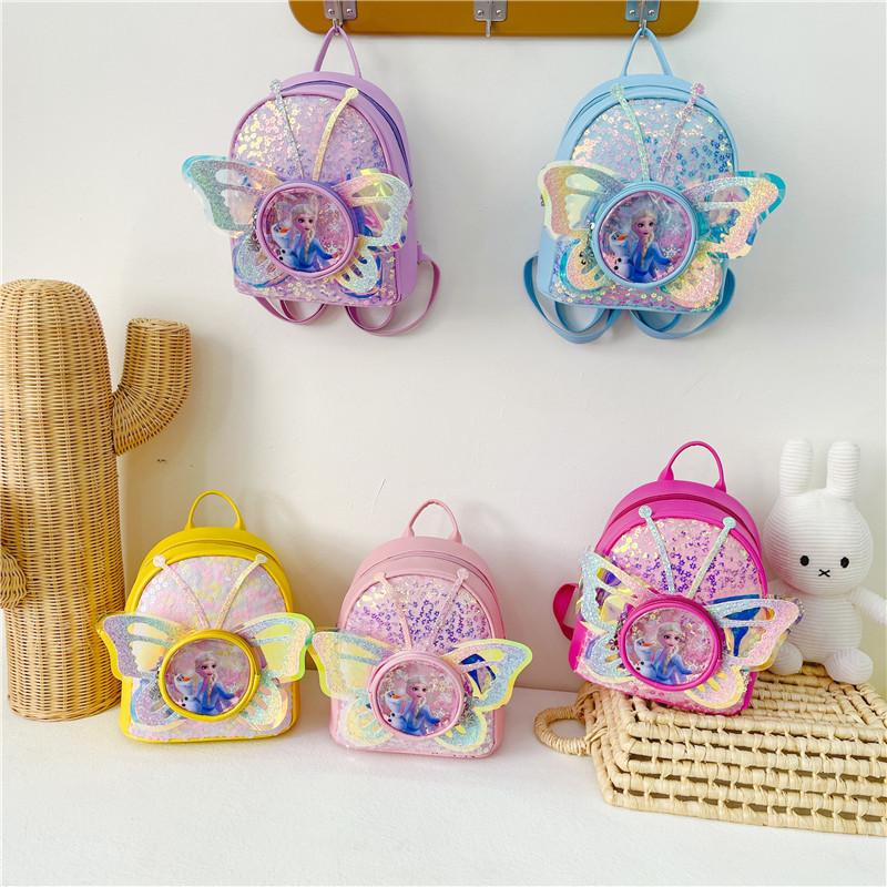 Children's Backpack - Stylish Princess Light and Compact School Bag for Kindergarten - PU Double-shoulder Bag