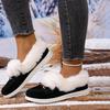 Women's Plus - Size Suede Round - Toe Slip - On Fashion Fleece - Lined Cotton Shoes