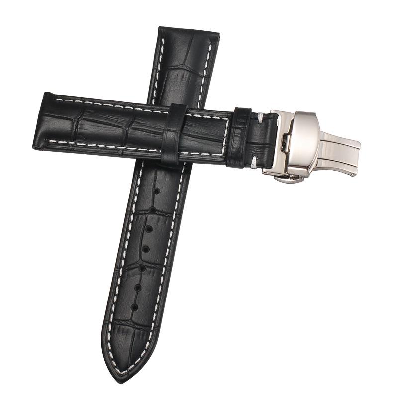 Oberste Schicht Rindsleder Echtes Leder Bambusmuster Uhrenarmband, 18-20mm