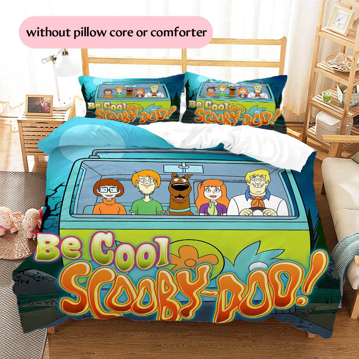 

Scooby Doo Cute Cartoon Style Pattern Bedding Home Decoration Birthday & Festival Gift (1 * duvet cover + 2 * pillowcase, without core) 135x200cm
