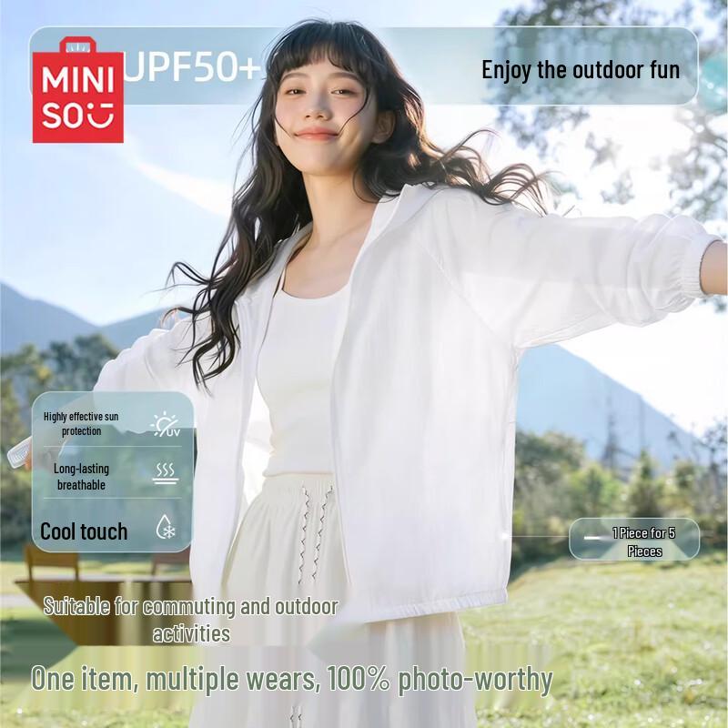 MINISO Women's Lightweight UPF50+ UV Protection Hooded Sun Jacket