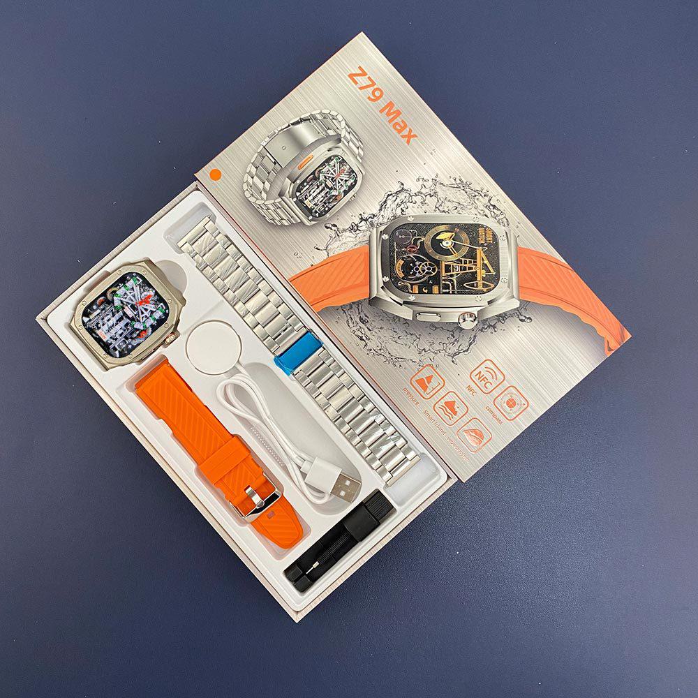 

Розумний годинник Z79Max: Водонепроникний спортивний браслет із подвійним ремінцем і тривалим режимом очікування IP68 помаранчевий