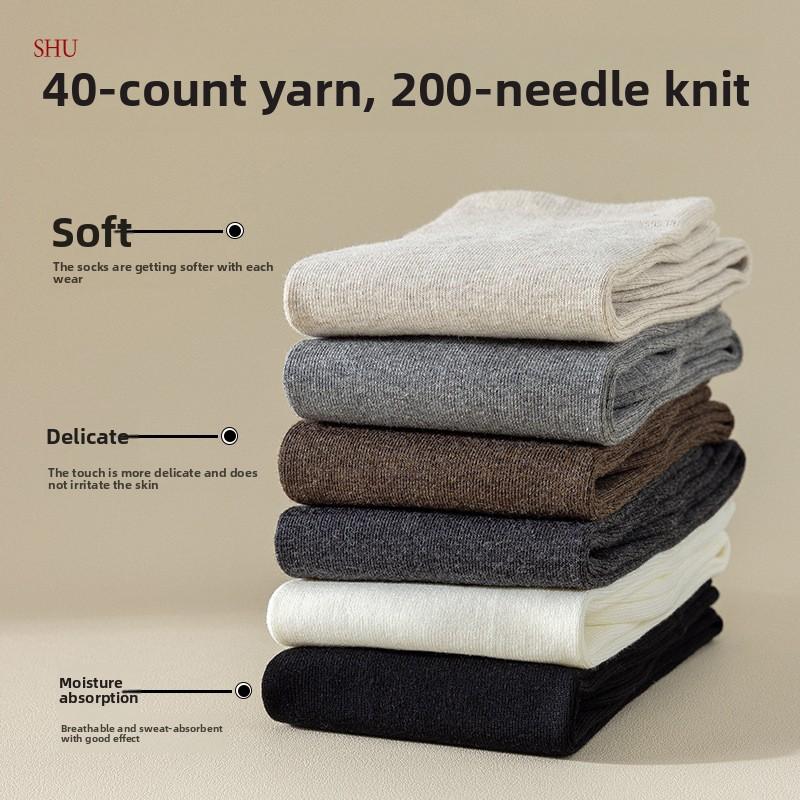 Calf Socks for Women, Autumn and Winter Cotton, Slightly Pressurized, Slimming and Leg Beautifying Socks, Black Autumn and Winter Calf Socks