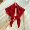 100% Wool Knitted Triangle Scarf Women Winter Warm Wrap Shawl Lightweight Stylish Neckwear