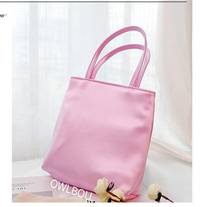 Women Bag Silk-like 2025 New Spring Summer Korean Simple Solid Purses and Handbags Girls Bags