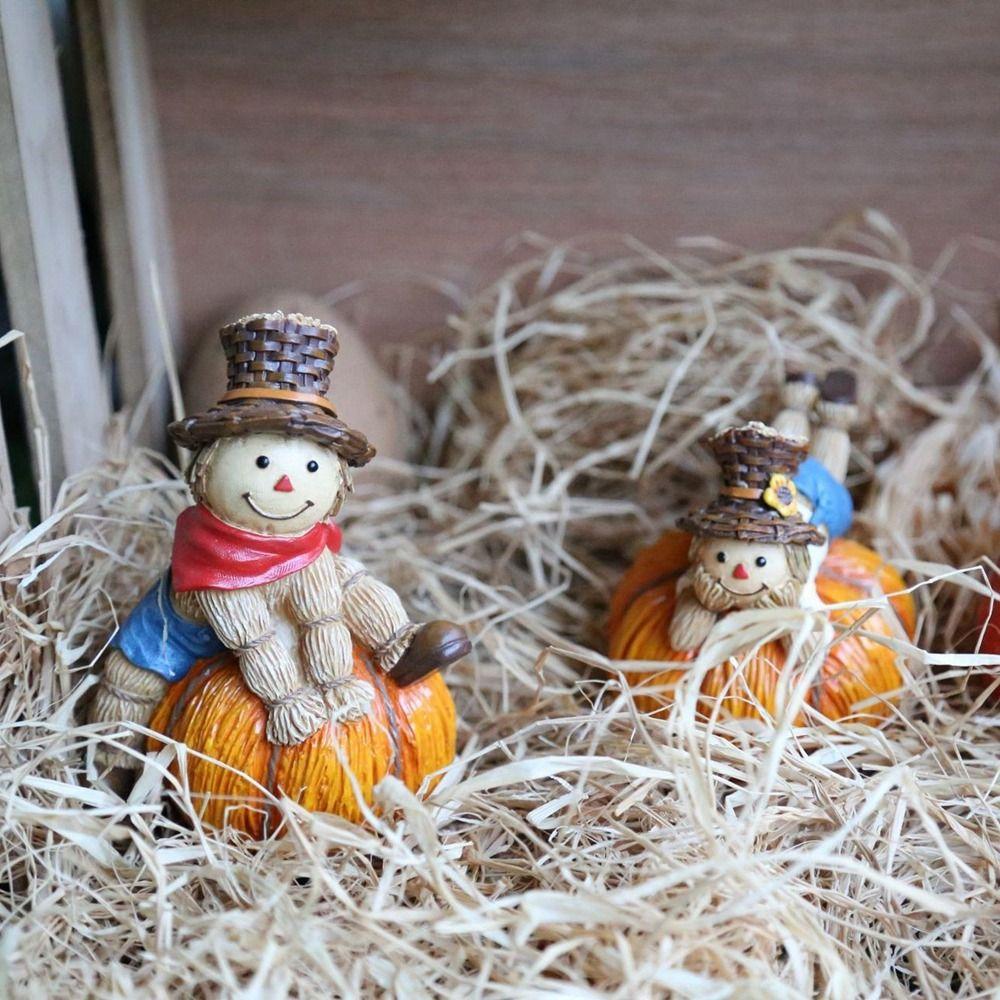Boys And Girls Pumpkin Scarecrow Ornaments Lovely Pumpkin Statue Holiday Gifts   Christmas