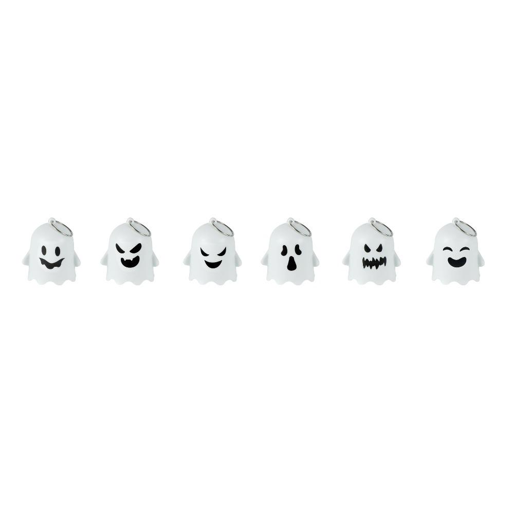 6PCS Halloween Luminous Ghost Keychain Luminous Ghost Light Gifts Kawaii Ghost Pendant  Bag Charms