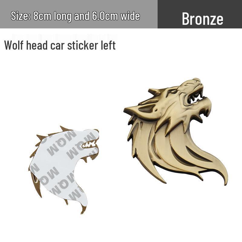 Wolfskopf Metall-Emblem Autoaufkleber - Kratzschutz & Logo-Modifikation.