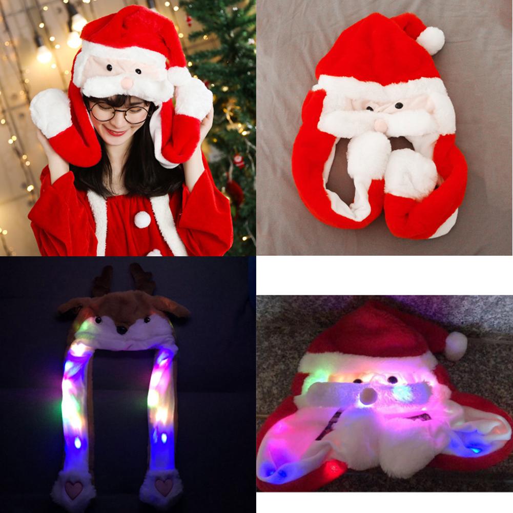 Cute Cartoon Pinch Ears Moveable  Cap Warm Hat Santa  Elk for Christmas Gift Decorative Props