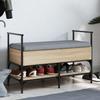 VidaXL Shoe Bench, Storage Bench with Seat, Shoe Rack with Cushion, Modern, Sonoma Oak 835230