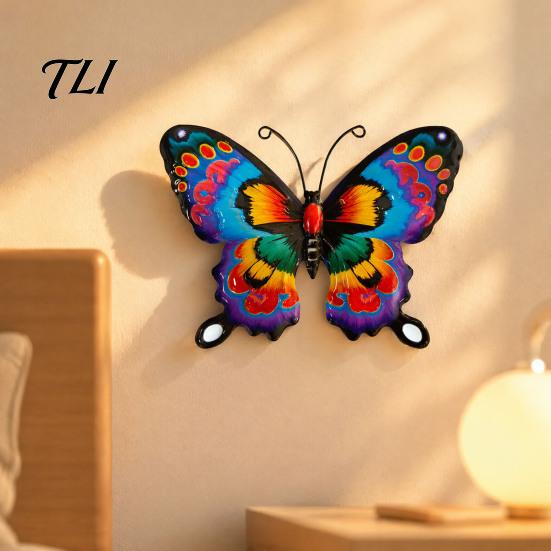 Colorful Iron Wall Sculptures Metal Butterfly Decorations, Art Sculpture Hanging Decor, Outdoor Indoor Decor for Living Room Bedroom Garden