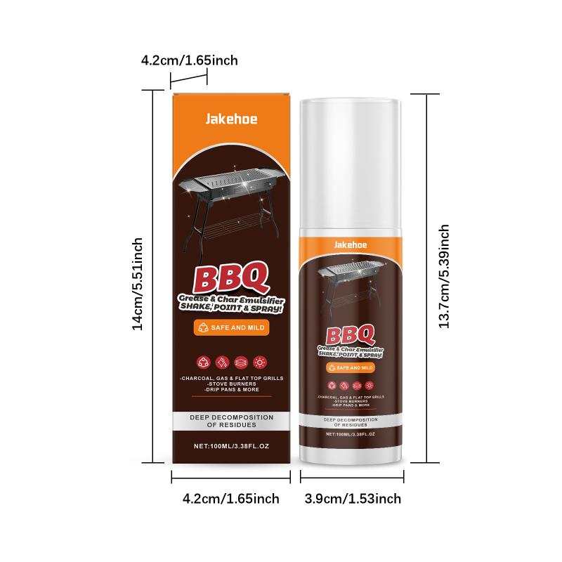 Grill Cleaner Spray for BBQ Heavy Duty Grease Remover Fast Cleaning Degreaser for Burnt Oven Stove Outdoor Indoor