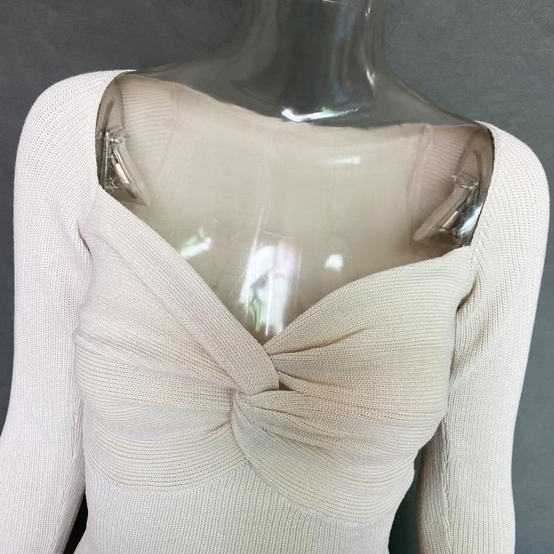 Uformelle solide slanke gensere kvinner V-hals Langermet genser Topp Høst Criss Cross Knot Strikket Pullover Streetwear