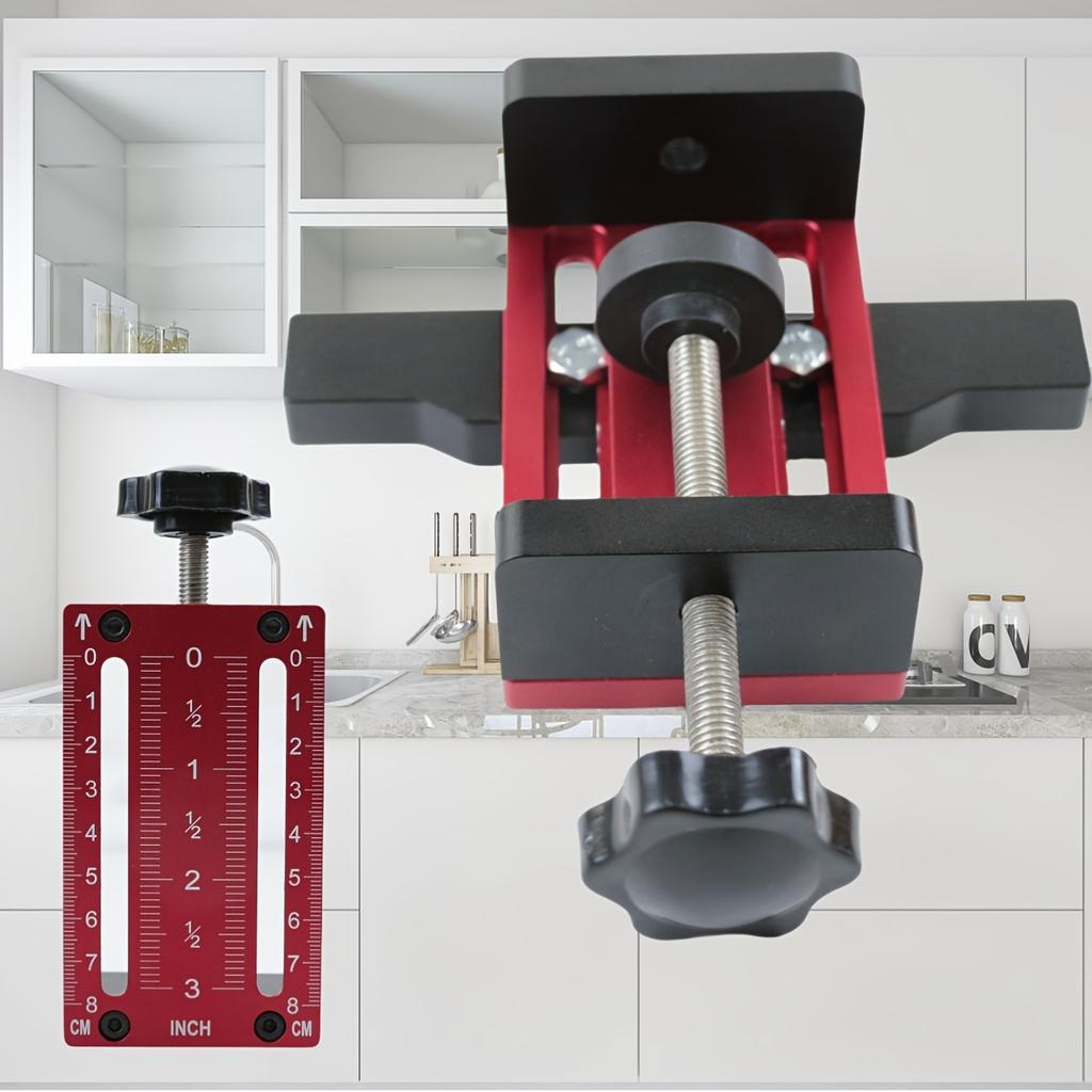 Adjustable Woodworking Cabinet Door Installation Jig - Precision Measurement Drilling Tool Manual Tool Kit for Home Renovation