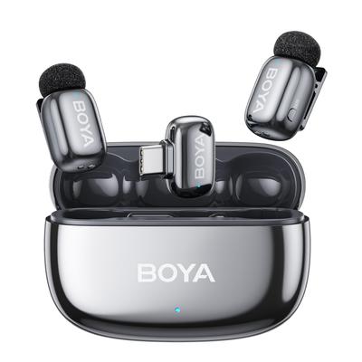 BOYA Mini 2 Wireless 5g Lavalier Compatible with iPhone Android Microphone with Noise APP 100m Transmission 30 Hours Continuous Suitable for Video