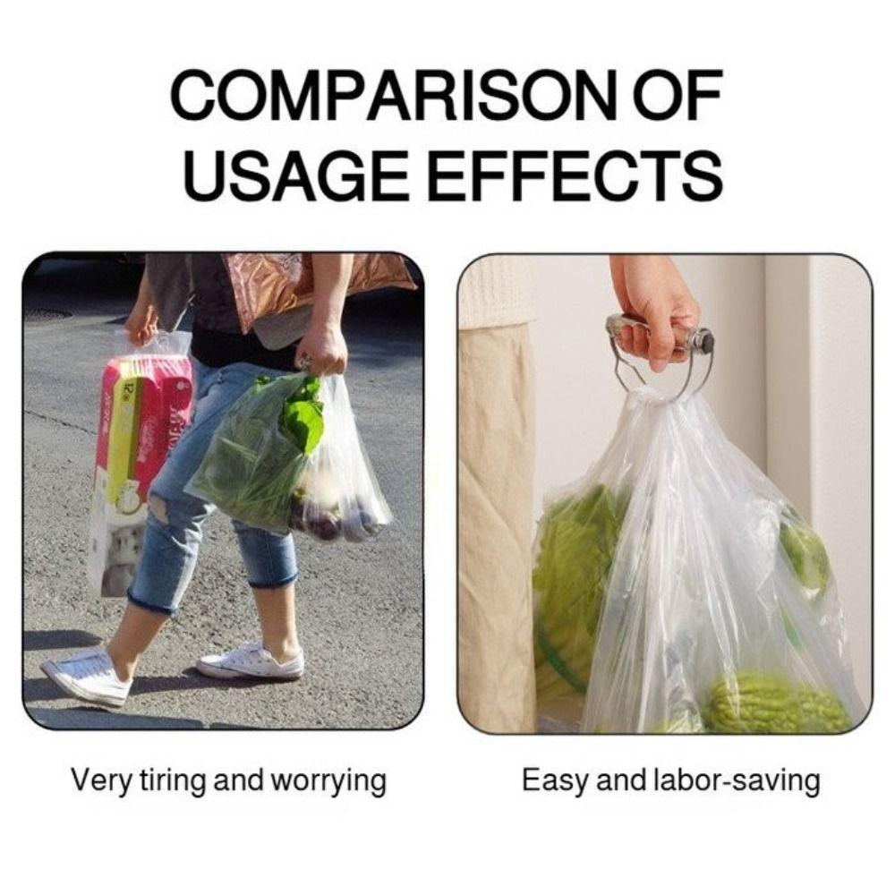 Stainless Steel Grocery Bag Handle Grip Labor-saving Vegetable Lifter  for Women's Shopping Tools