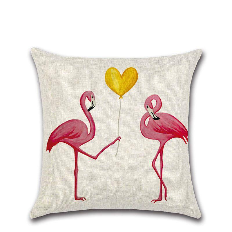 Versatile 18 Inch Summer Flamingo Throw Pillow Case Ideal For Sofa Bed And Home Decor