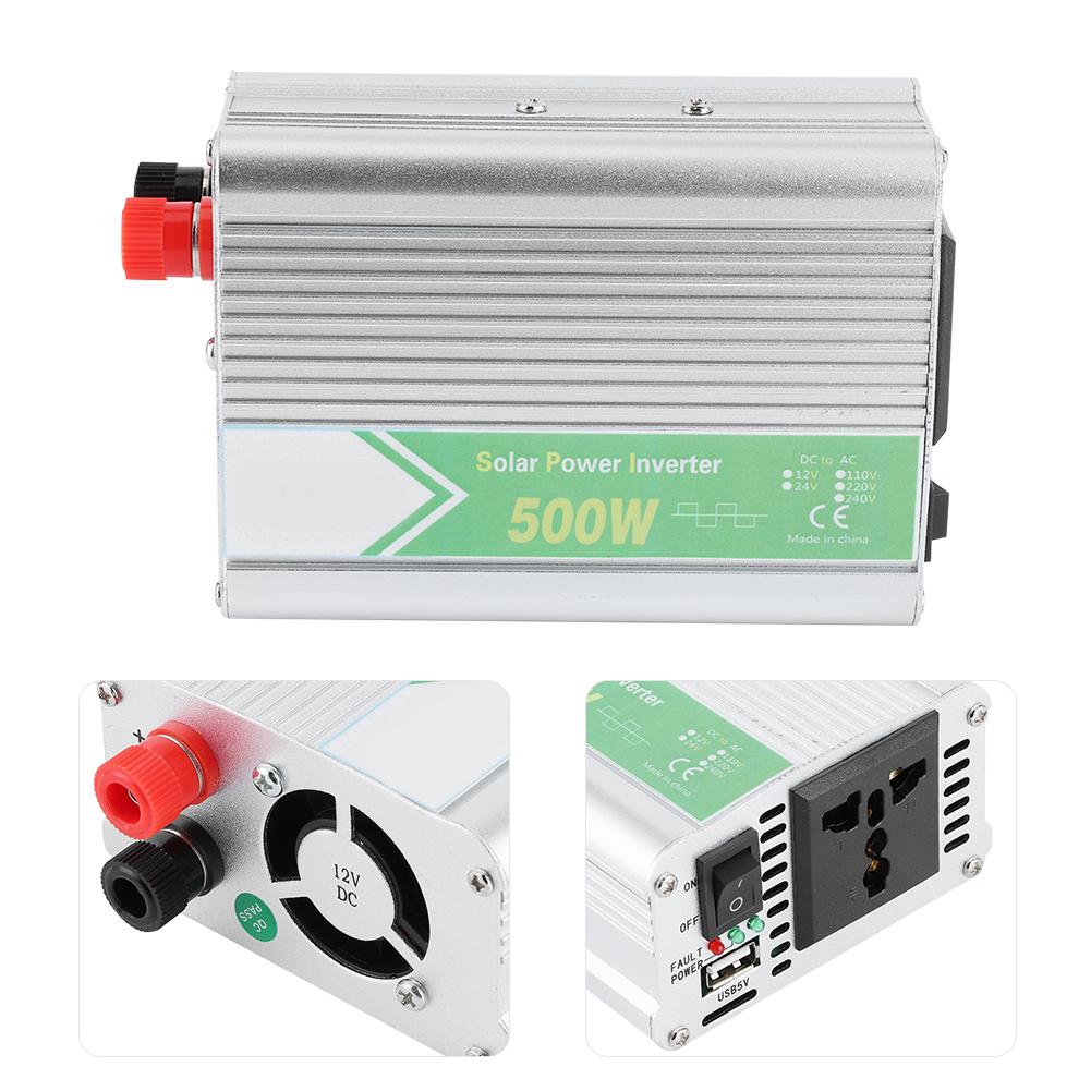 DC12V auf AC220V 500W Smart Power Converter LED Mehrfachschutz Sicherheit Auto Wechselrichter