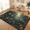 Mushroom Forest Theme Crystal Velvet Floor Rug Personalized Custom Name Text Warm Carpet Home Decoration