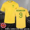 Brazil Brasil Richarlison Football T-shirt Men's Ladies Kids World Cup