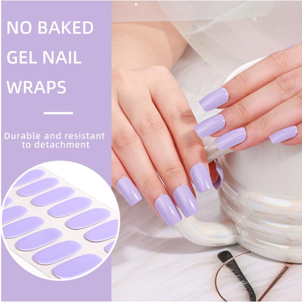 Nail Art Sticker Free Baking Solid Color Semi-Curing Nail Sticker