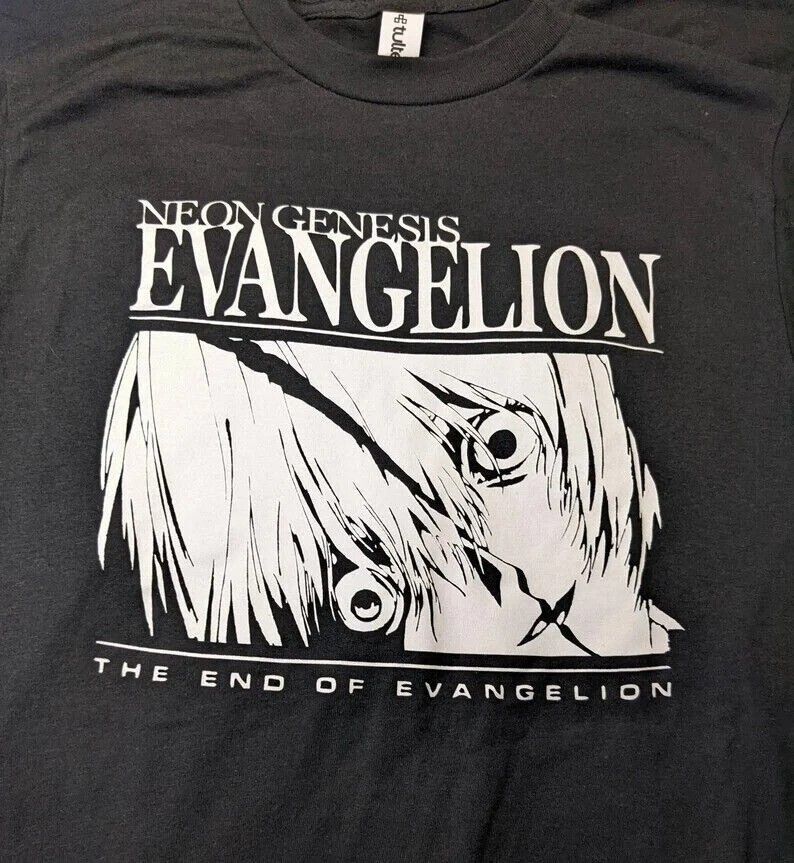 Unisex Shirt Cotton Oversize Large Size End of Evangelion Shirt , Neon Genesis Anime Vintage Black Shirt