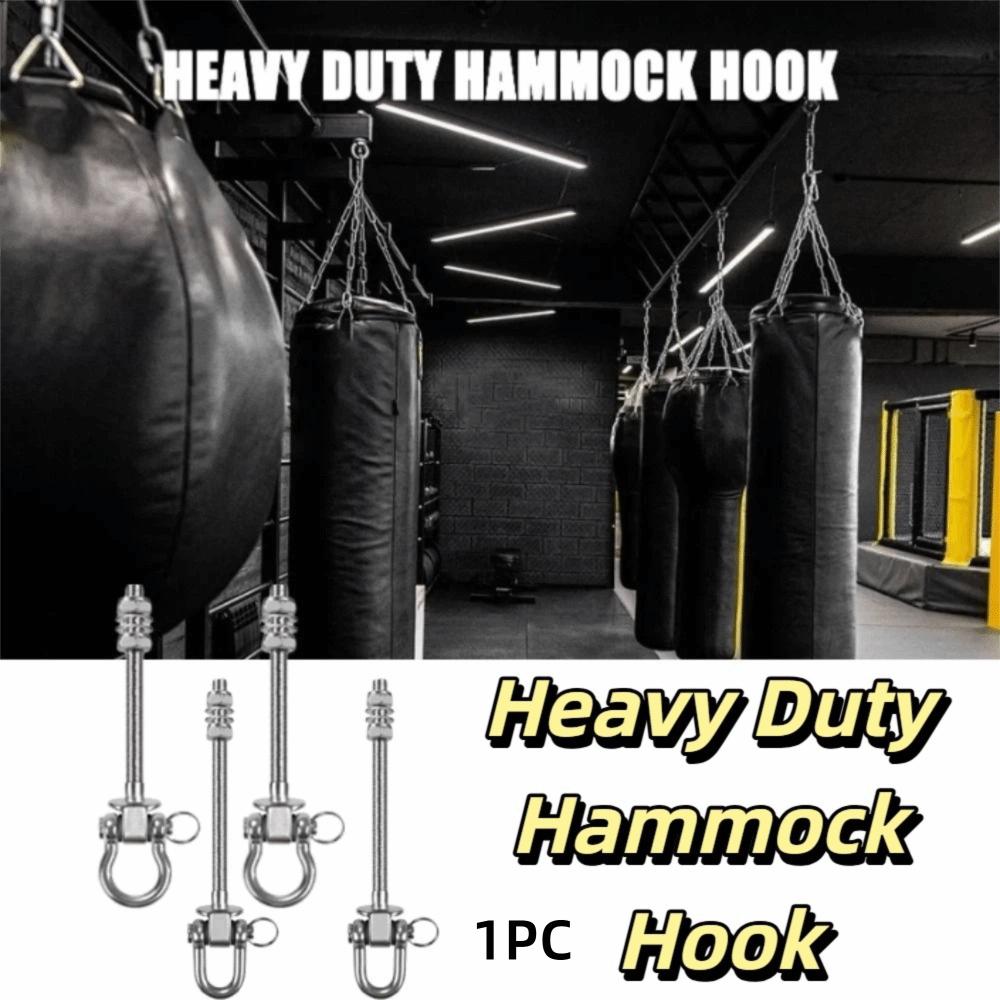 Heavy Duty Swing Hook Stainless Steel Easy Installation Yoga Hammock Hook Threaded Shaft Durable Hammock Hook Porch