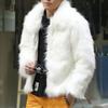 Imitation Fur Men Coat Lapel Long Sleeve Lapel Thermal Insulation Windproof Casual Coat Versatile Outerwear Daily Wear