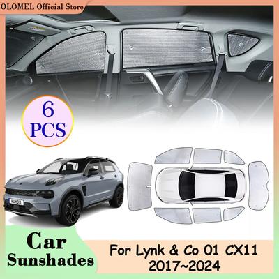 Full Coverage Sunshades for Geely Lynk & Co 01 CX11 2017~2024 Car Rear Windows Visor Side Windshield Anti-UV Curtains Accessorie