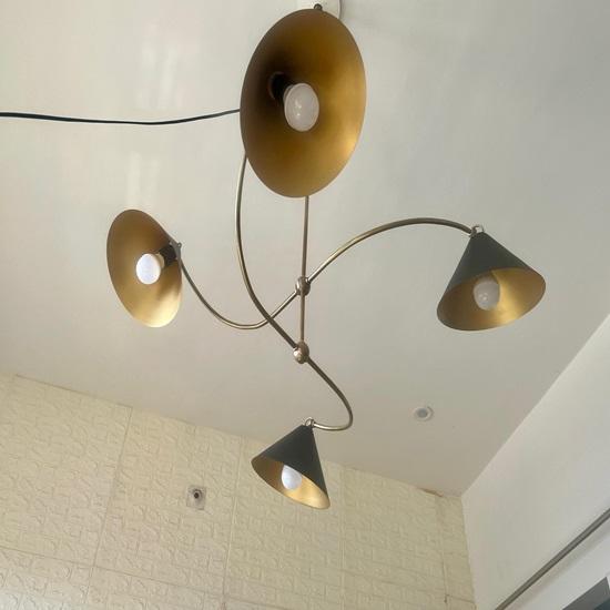 Brass Arno 4-Light Mid Century Modern Chandelier Ceiling Light Fixture Adjustable Arm Different Design Pendent Light