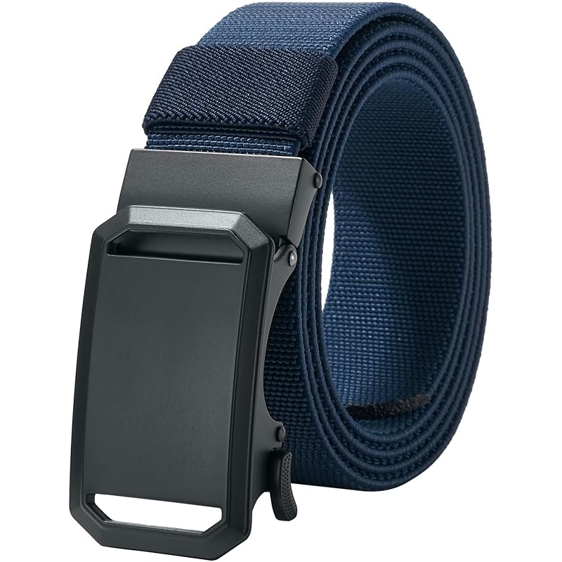 

[LionVII] belt men s Expansion and contraction - Auto lock type nylon belt work sports mountain climbing golf outdoor work clothes extend No hole