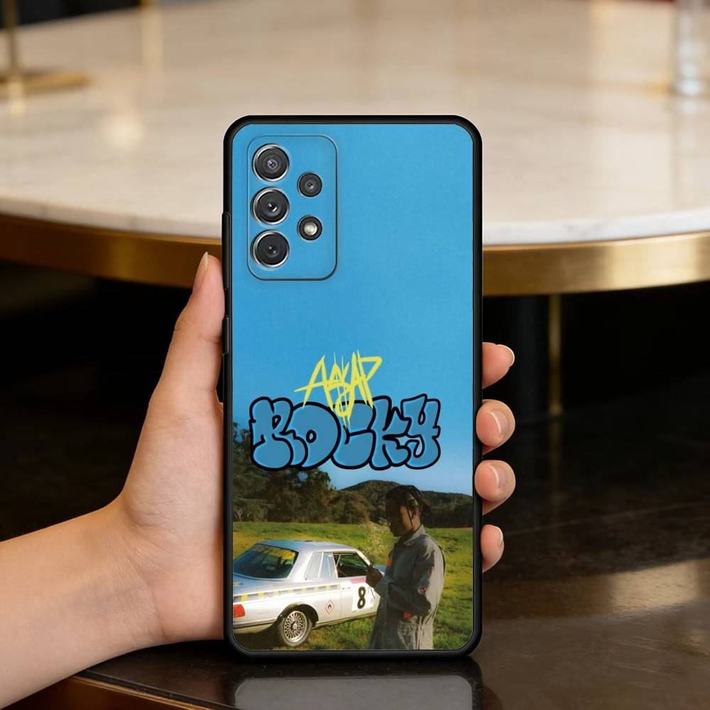 

P-Papper A-ASAP Rocky Soft Silicone Black Cover Phone Case For Samsung Galaxy A73,A72,A71,A70,A53,A52,A51 Samsung a22 5g