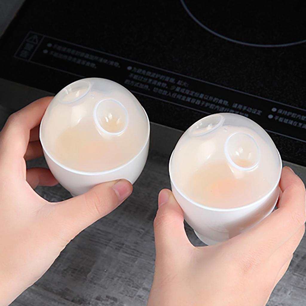 Cana pentru Ou la Microunde Design Mini Ușor de Curățat Căni Versatile pentru Poșat Ouă pentru Bucătărie Set de 2