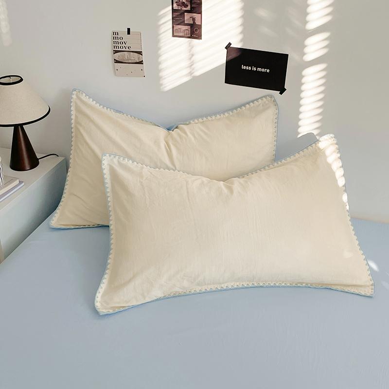 3pcs Simple Double Solid Color Quilt Cover and Pillowcases Nordic King Queen Size Bedding Set Soft Comfort Brushed Duvet Cover