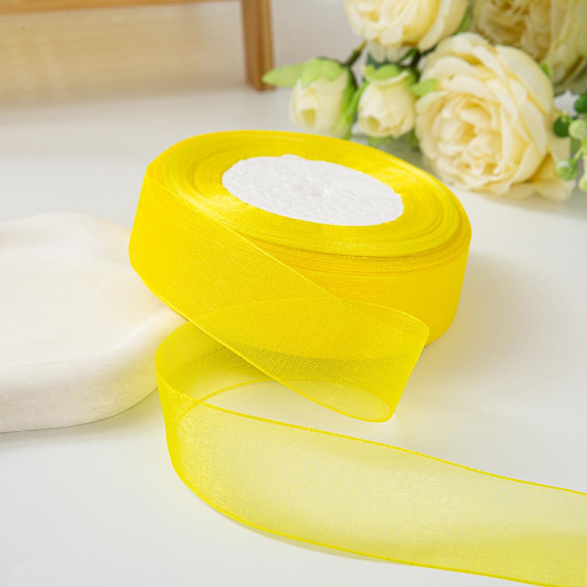 

2,5 см Сатиновая лента из снежной пряжи для цветочных букетов и подарочной упаковки