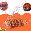 Barbecue Grilling Basket 6 Hot Dogs Metal Barbecue Sausage Rack Grill Mesh Clip Holder Picnic