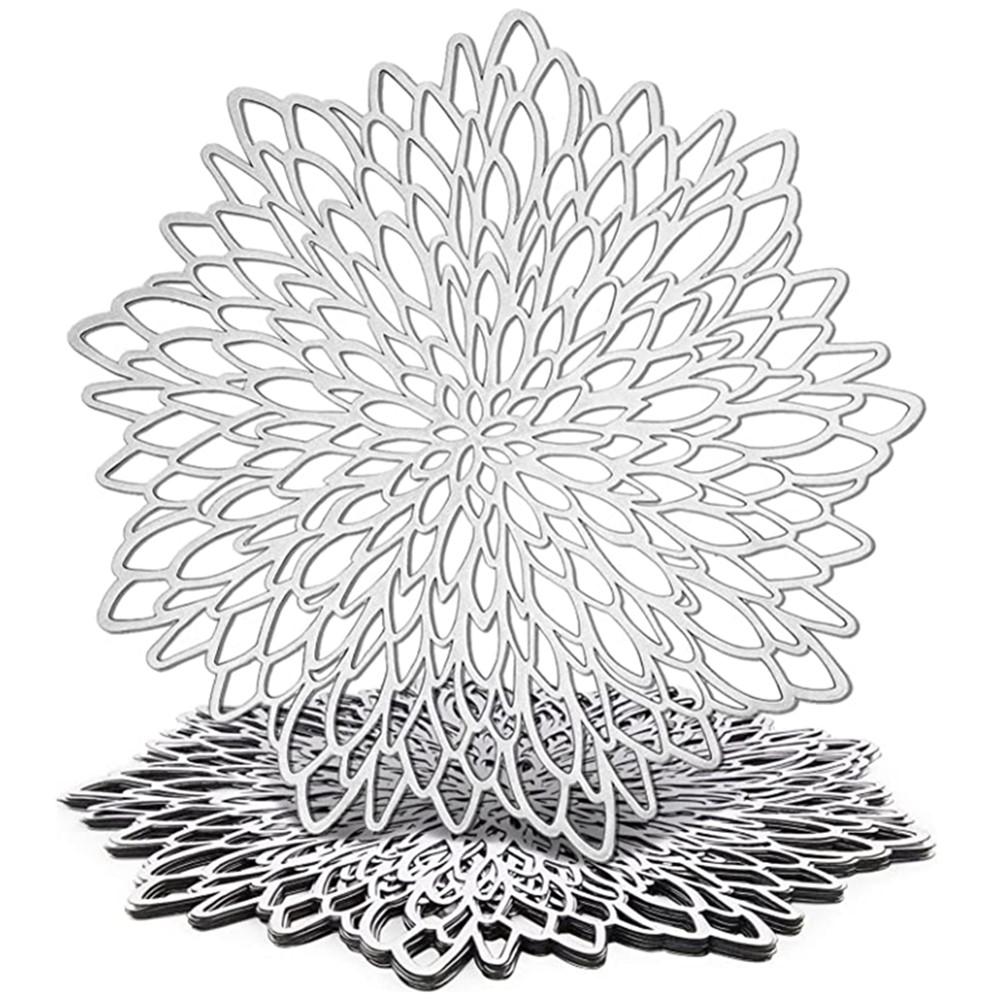 10CM/38CM Vinyl Aushöhlen Tasse Coaster PVC Blume Runde Unregelmäßige Tischset Pads für Küche Weihnachten Hochzeit Party wohnkultur