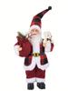 1pc Festive 12-inch Classic Santa Claus Statue: Golden and Silver White Christmas Decorations for Home, Kitchen, Hotel, and Offi