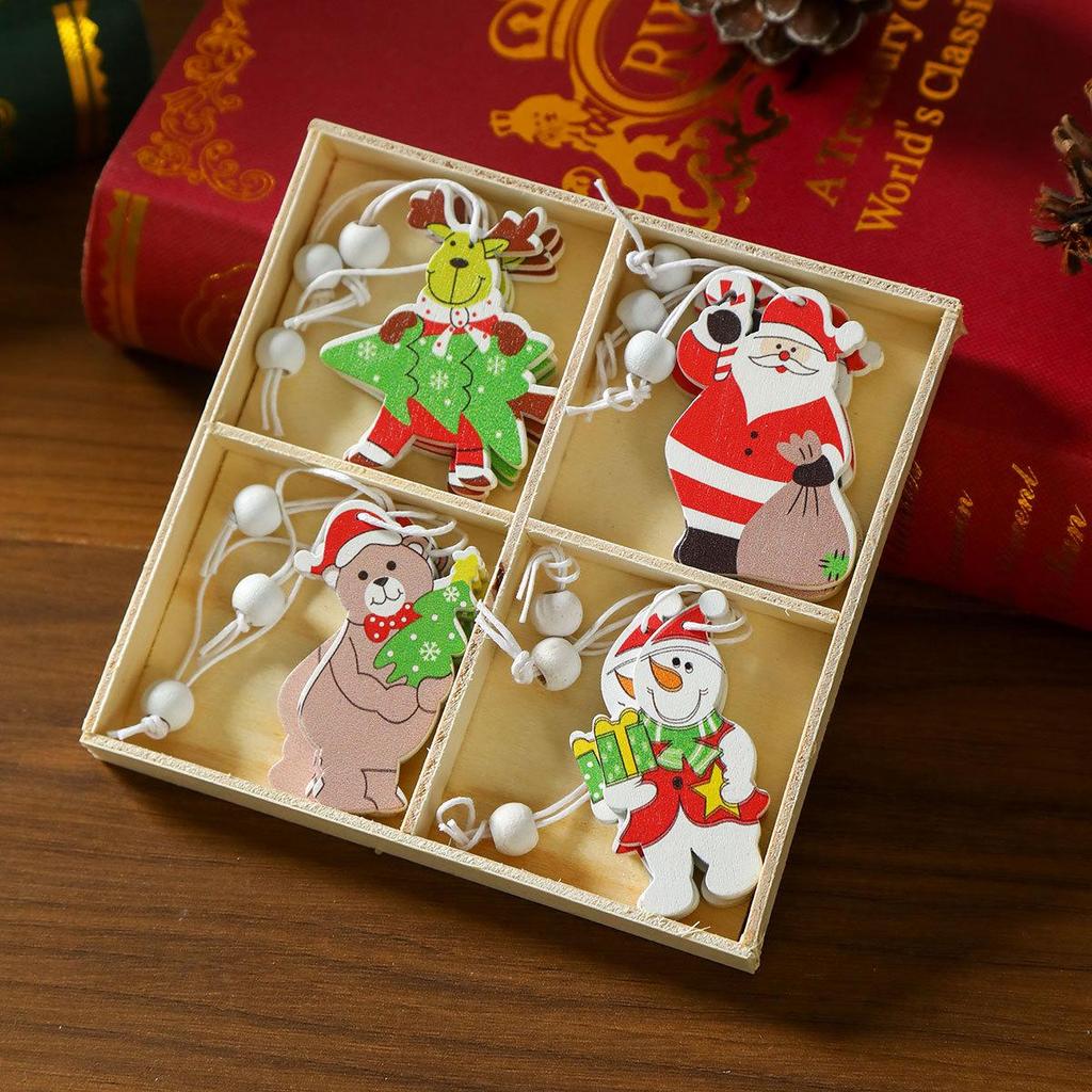 Wooden Christmas Ornaments Christmas Tree Decorations & Gifts Elegant Wooden Boxed Ornaments Holiday Decorations