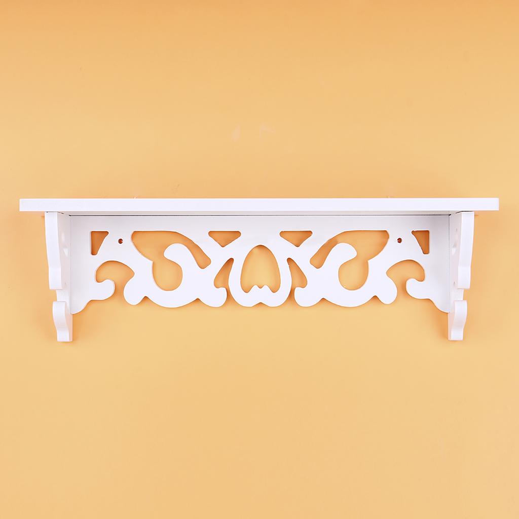 White Carved Pierced Wall Mounted Shelf, Convenient Solution for Small Spaces, Beautiful and Decor for Living Room, Bedroom, Study, Kid Room,