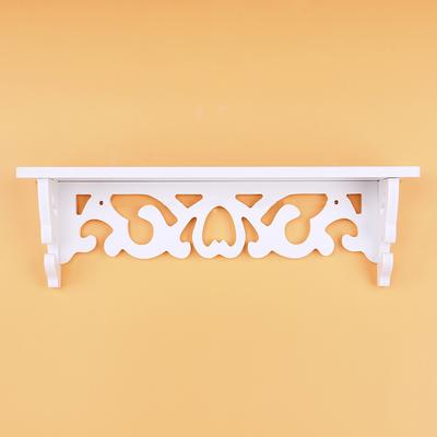 White Carved Pierced Wall Mounted Shelf, Convenient Solution for Small Spaces, Butiful and   Decor for Living Room, Bedroom, Study, Kid Room, T