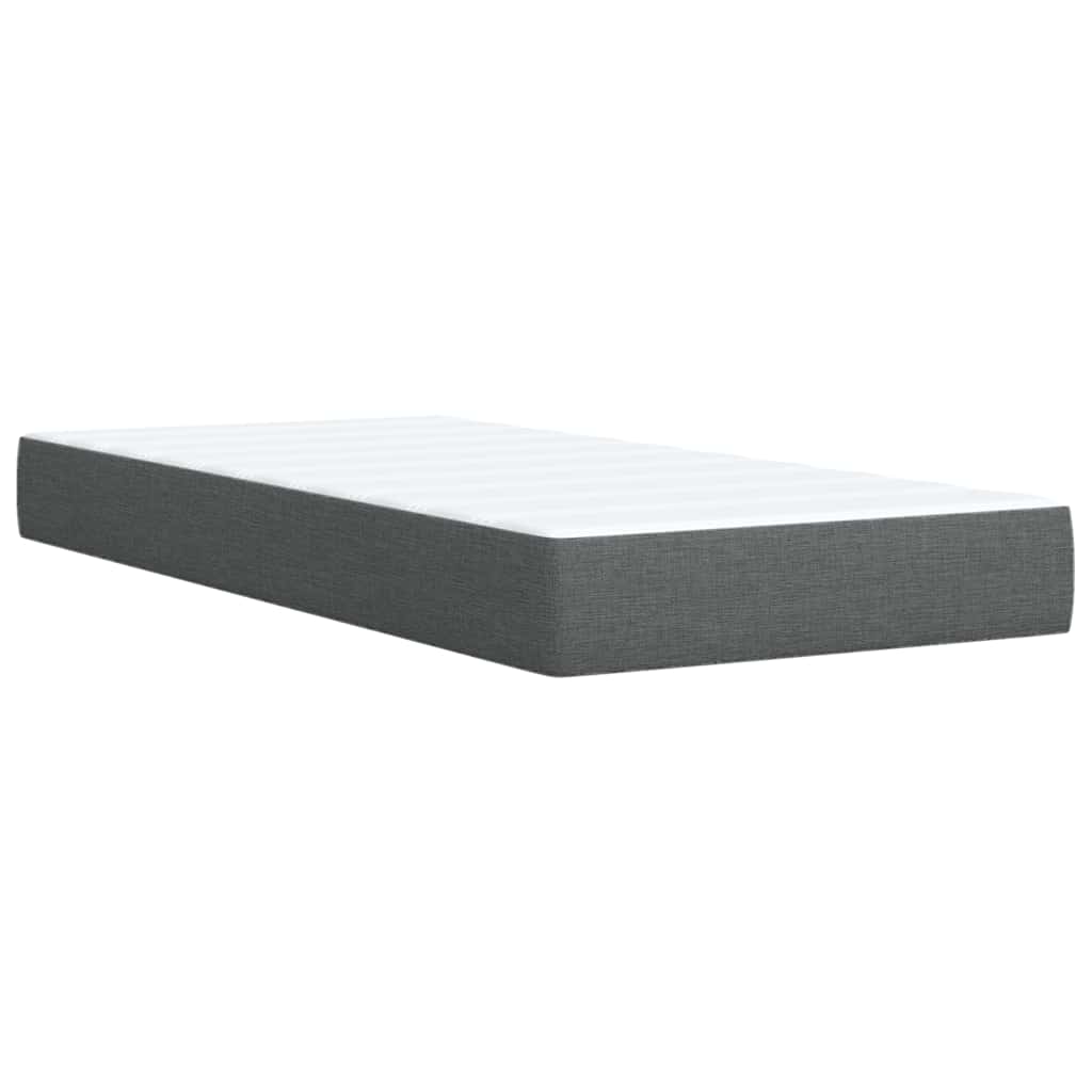 Box Spring Bed with Mattress Dark Gray 80 x 200 cm Fabric