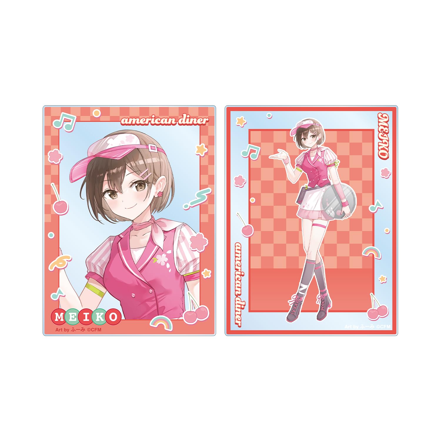 

Sakura Miku Original Illustration MEIKO American Diner Ver. Art by Fuumi Set of 2 Acrylic Cards